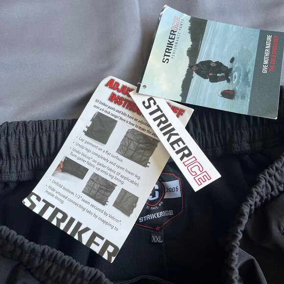 Striker Ice Performance Black Pants Mens XXL Waterproof Climate Fishing Zipper - Picture 15 of 16